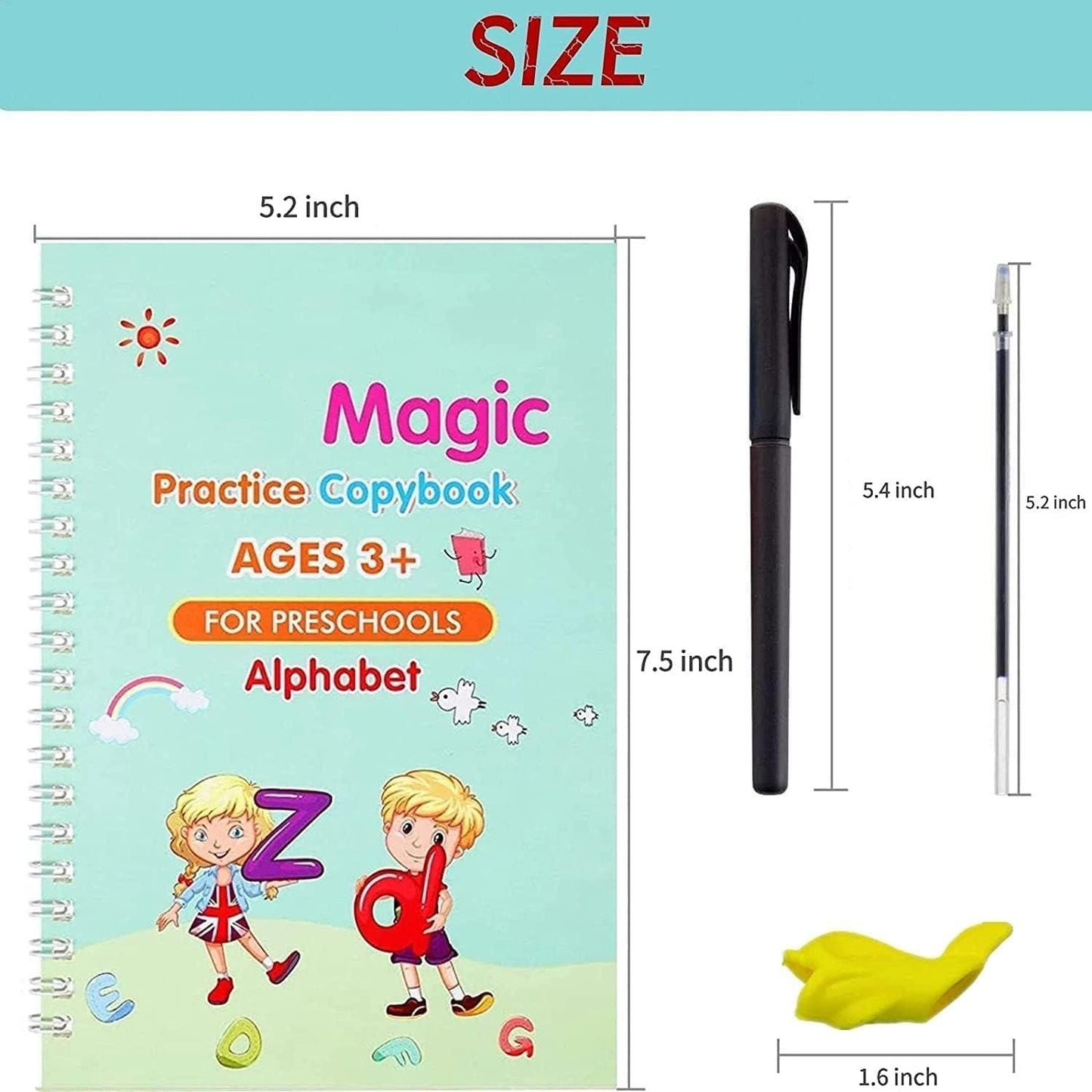 βοΈ Kids Magic Practice Tracing Book π β Reusable Handwriting Copybook Set