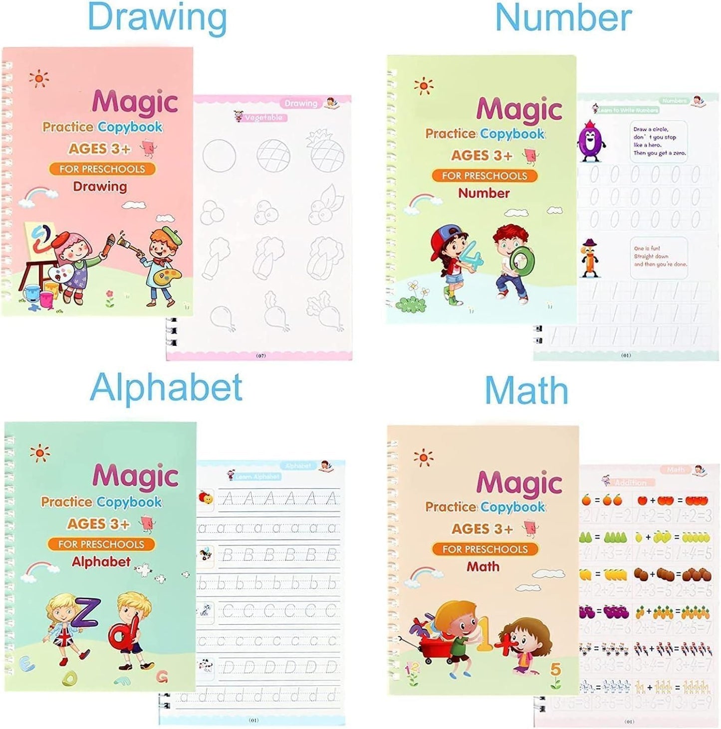 βοΈ Kids Magic Practice Tracing Book π β Reusable Handwriting Copybook Set
