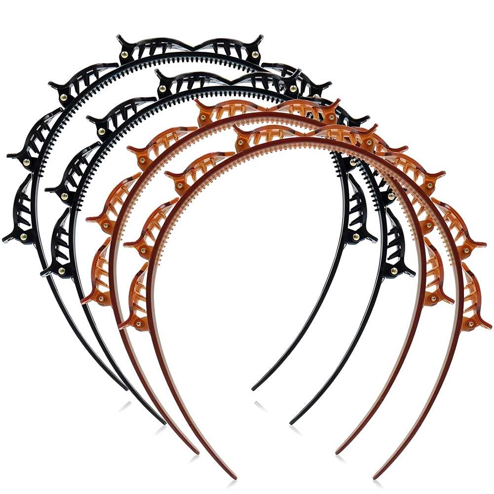 π« Twist Hairband Set (4 Pcs) β Stylish Trunk Plastic Hair Bands π