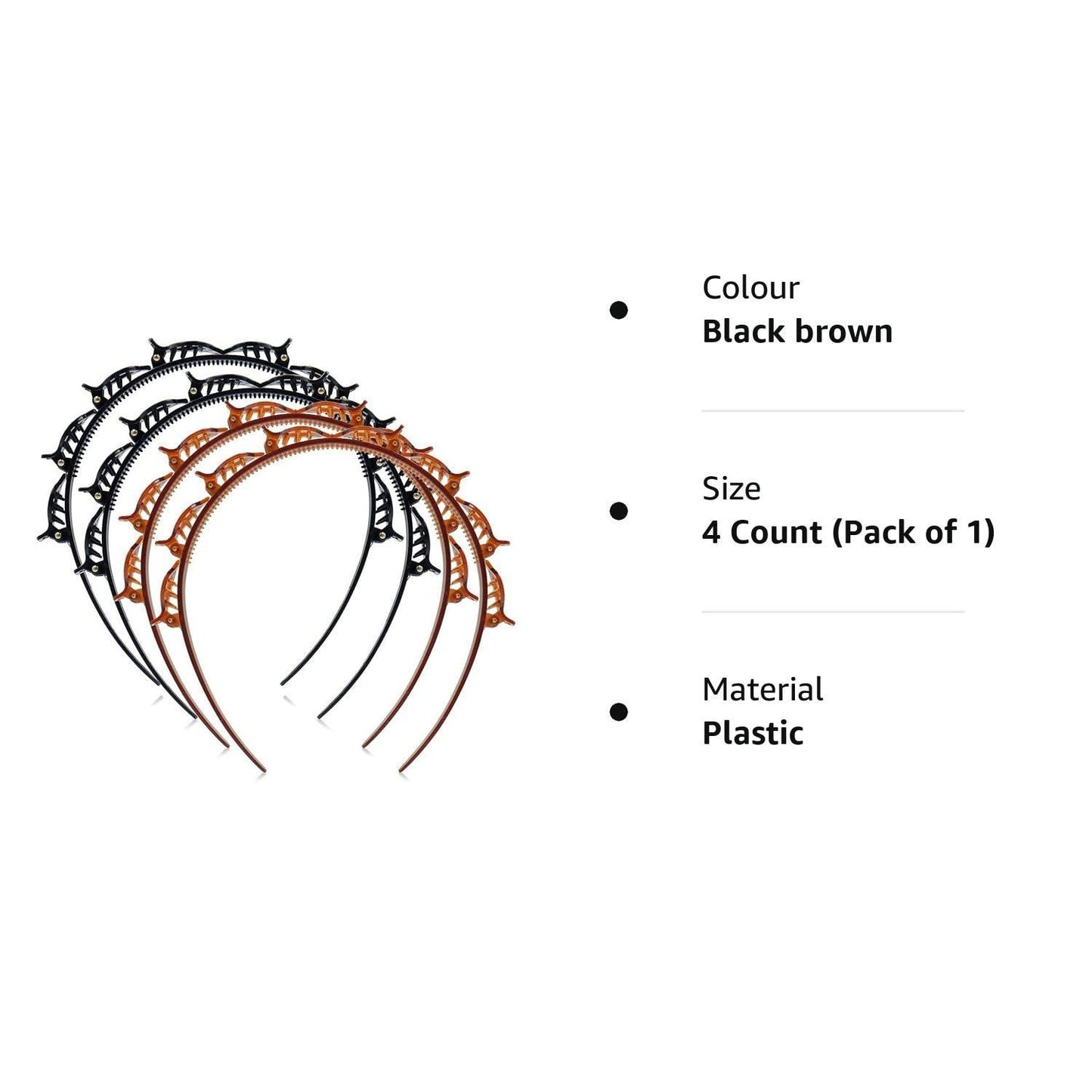 π« Twist Hairband Set (4 Pcs) β Stylish Trunk Plastic Hair Bands π