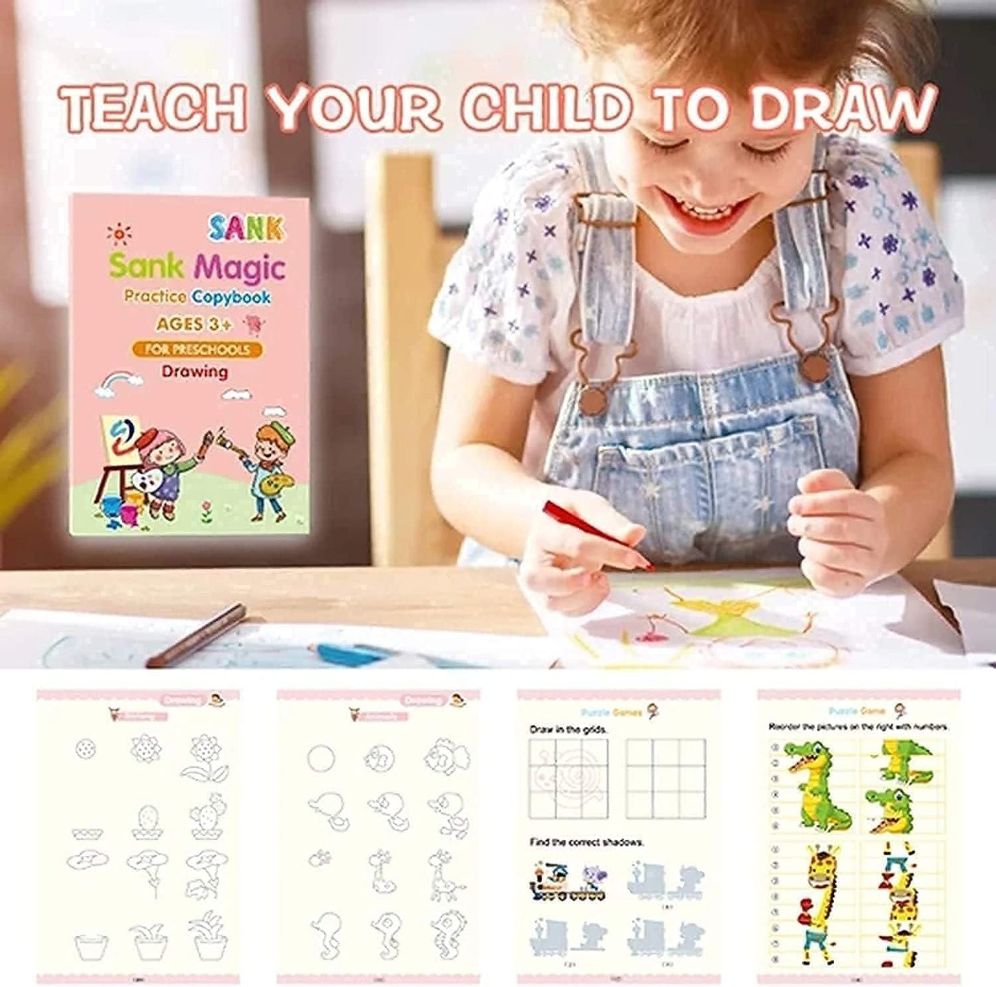 βοΈ Kids Magic Practice Tracing Book π β Reusable Handwriting Copybook Set