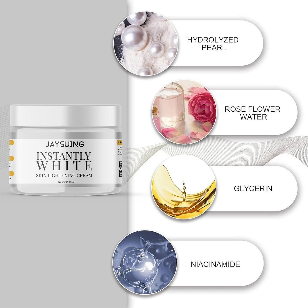 🧴 Jaysuing Instantly White Skin Lightening Cream 100g (Pack of 2) – Visible Glow in Just Minutes ✨