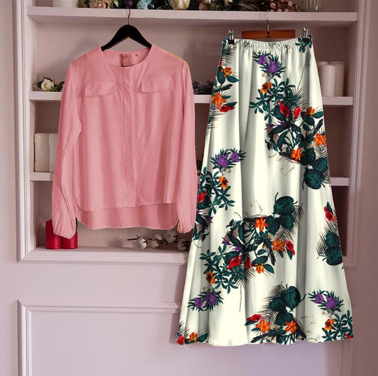 💃 Stylish Women Rayon Top & Skirt Set 🌸 – Elegant, Breezy & Comfortable