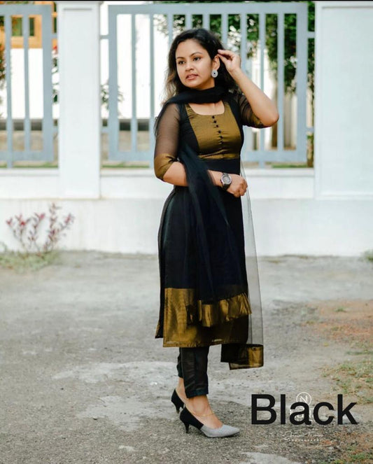 ✨ Premium Jacquard Chiffon Kurti Pant Set – Elegance & Comfort in Every Stitch! 💖