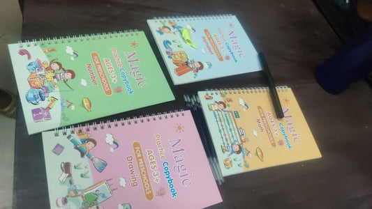 ✍️ Kids Tracing Practice Book Set 🧒 – Reusable Magic Calligraphy Copybook with Pen (Pack of 1)