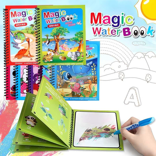 🎨 Reusable Magic Water Quick Dry Book 📖 – Mess-Free Coloring Fun for Kids!