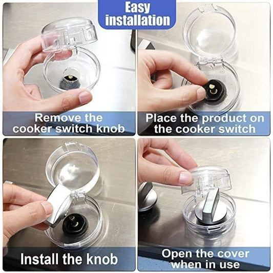 🔥 Gas Stove Knob Cover (Pack of 4) – Child Safety Lock 🔐🧒