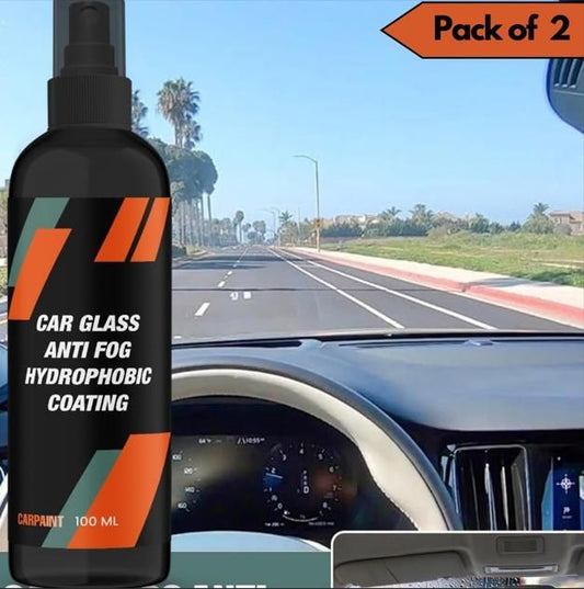 🚗 Car Glass Anti-Fog Hydrophobic Coating – 100ml (Pack of 2) 💧
