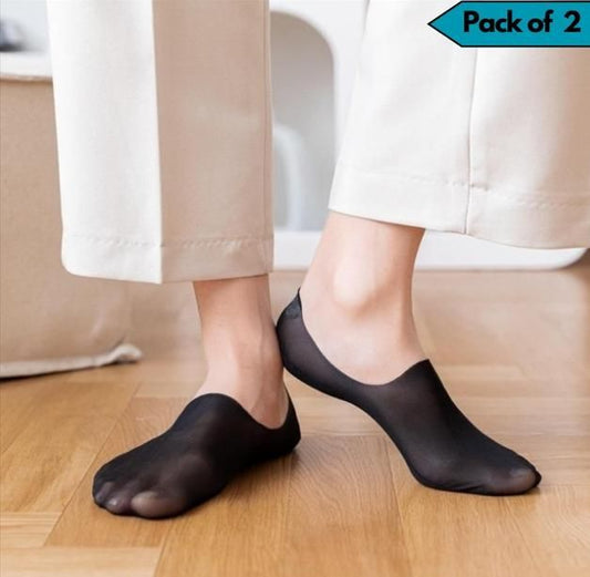 🧦 Silicone Non-Slip Invisible No Show Socks (Pack of 2) – Ultra Comfort & Grip! 🌟