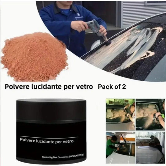 🧼✨ Polvere Lucidante per Vetro – Car Glass Polishing Powder 80g (Pack of 2) 🚗🪟