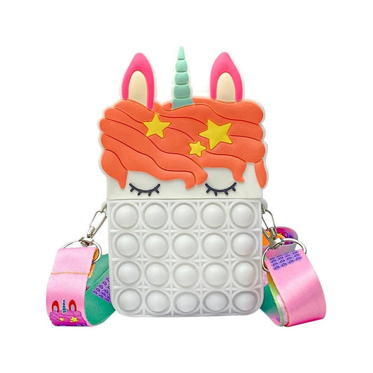 ✨ Pop It Unicorn Sling Bag for Girls 🦄 | Fidget Toy + Stylish Bag 🎒 | Kids Shoulder Bag