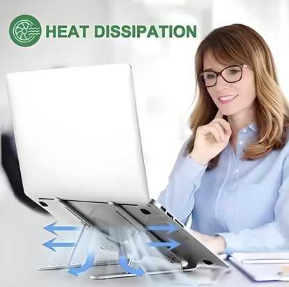 🧑‍💻 Aluminum Alloy Ergonomic Laptop Stand 💻 | Adjustable, Foldable & Portable 🔧