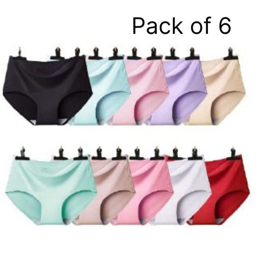 🌸 Women's Seamless Underwear – Ultra Soft & Comfy (Pack of 6, Multicolor) 🌈