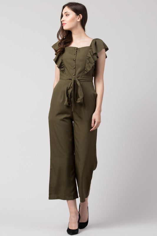 💃 Verve Studio Polyester Solid Jumpsuit – Effortless Chic ✨
