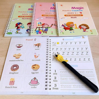 ✍️ Kids Magic Practice Tracing Book 📘 – Reusable Handwriting Copybook Set