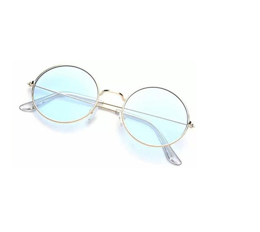 🕶️ UV Protection Round Sunglasses (55) – Stylish Blue Shades for Boys 💙