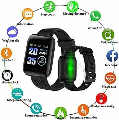 🆕 ID116 Plus Smart Fitness Smartwatch ⌚ | Heart Rate, Activity Tracker & Notifications 📲