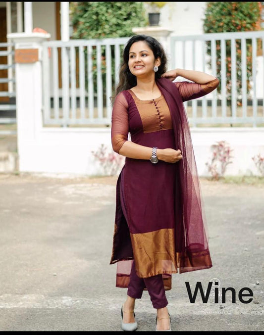 ✨ Premium Jacquard Chiffon Kurti Pant Set – Elegant & Lightweight! 💃🌸