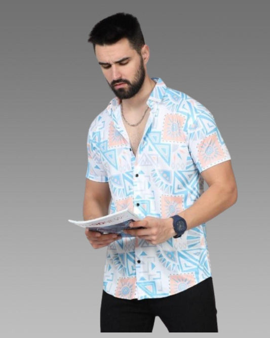 👕 Men’s Printed Rayon Half Sleeves Shirt 🌴 – Stylish, Soft & Summer-Ready